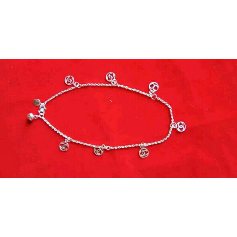 perak 100%murni gelang kaki dewasa&anak