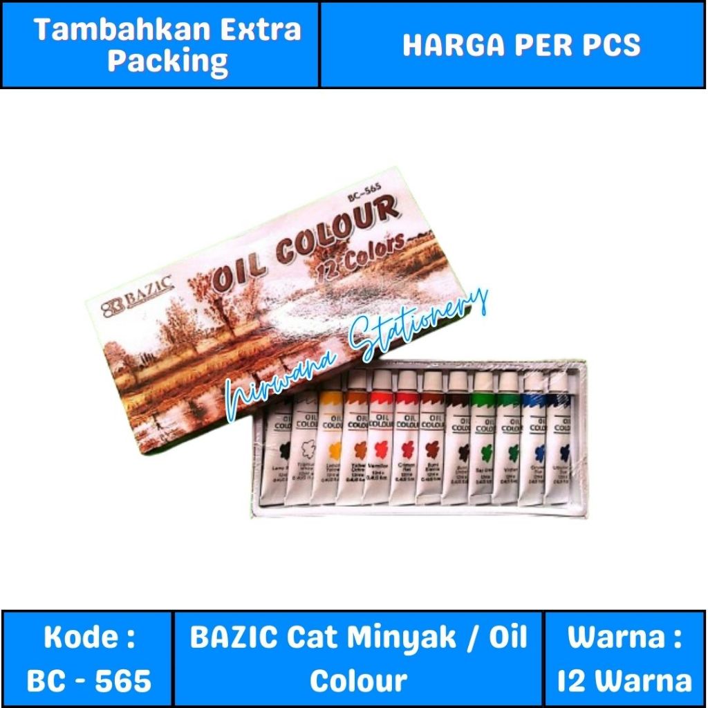

Bazic Cat Minyak / Oil Colour 12 Warna