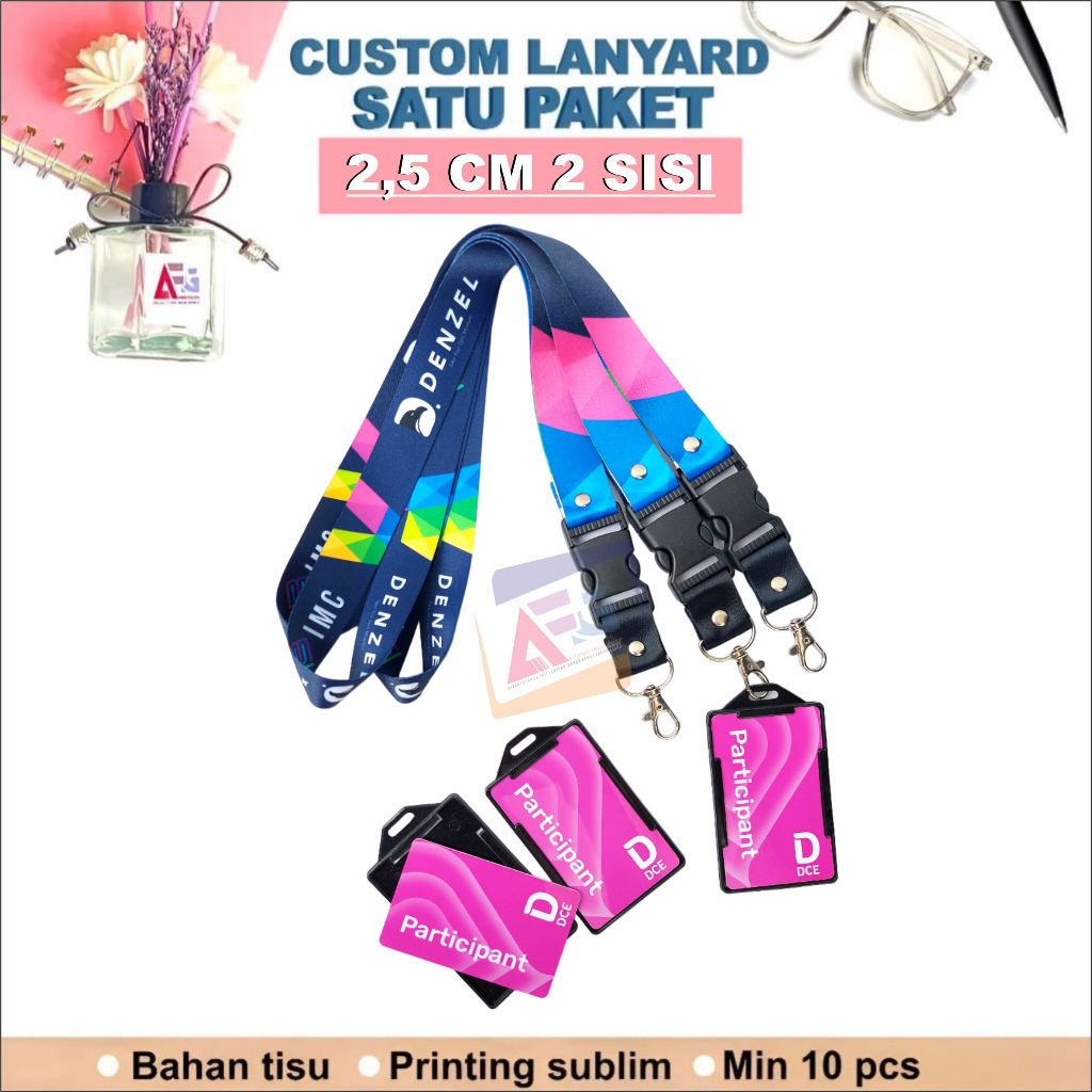 

SEPAKET TALI LANYARD IDCARD 2,5CM 2SISI/SEPAKET 2,5CM TALI LANYARD+IDCARD+CASE/SEPAKET GANTUNGAN LANYARD IDCARD