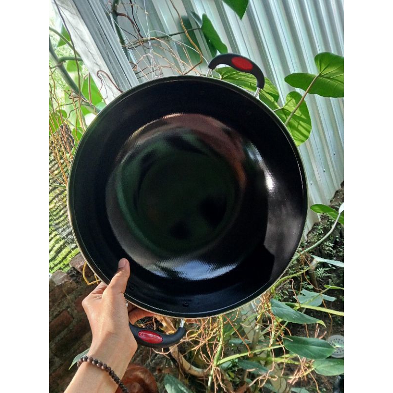 wajan enamel kuping GIONEE/wajan anti lengket ukuran 32cm/wajan gagang GIONEE