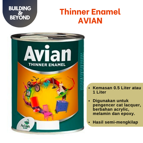 AVIAN THINNER ENAMEL PENGENCER CAT KAYU BESI ZINC CHROMATE VERNIS KALENG 1 LITER
