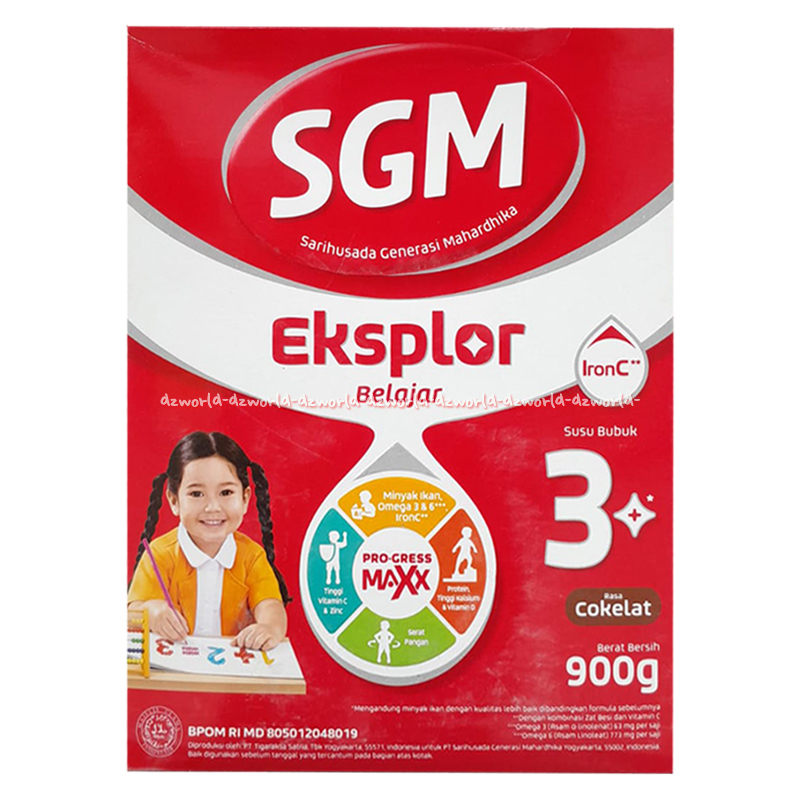 

SGM Eksplor Rasa Coklat 3 Plus 900gr Susu SGM Coklat 3+ Exsplor Susu Formula Anak Usia 3-5atahun Cokelat Chocolate Flavour Eksplore 900 gram