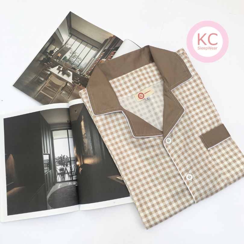 Brown Box  Piyama Pria Lengan Pendek Celana Panjang