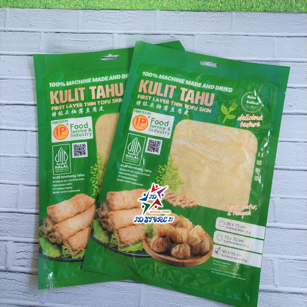 

Kulit Tahu IndoPertama IP Kulit Tahu Lumpia Bakien 50gr Lembut Halal