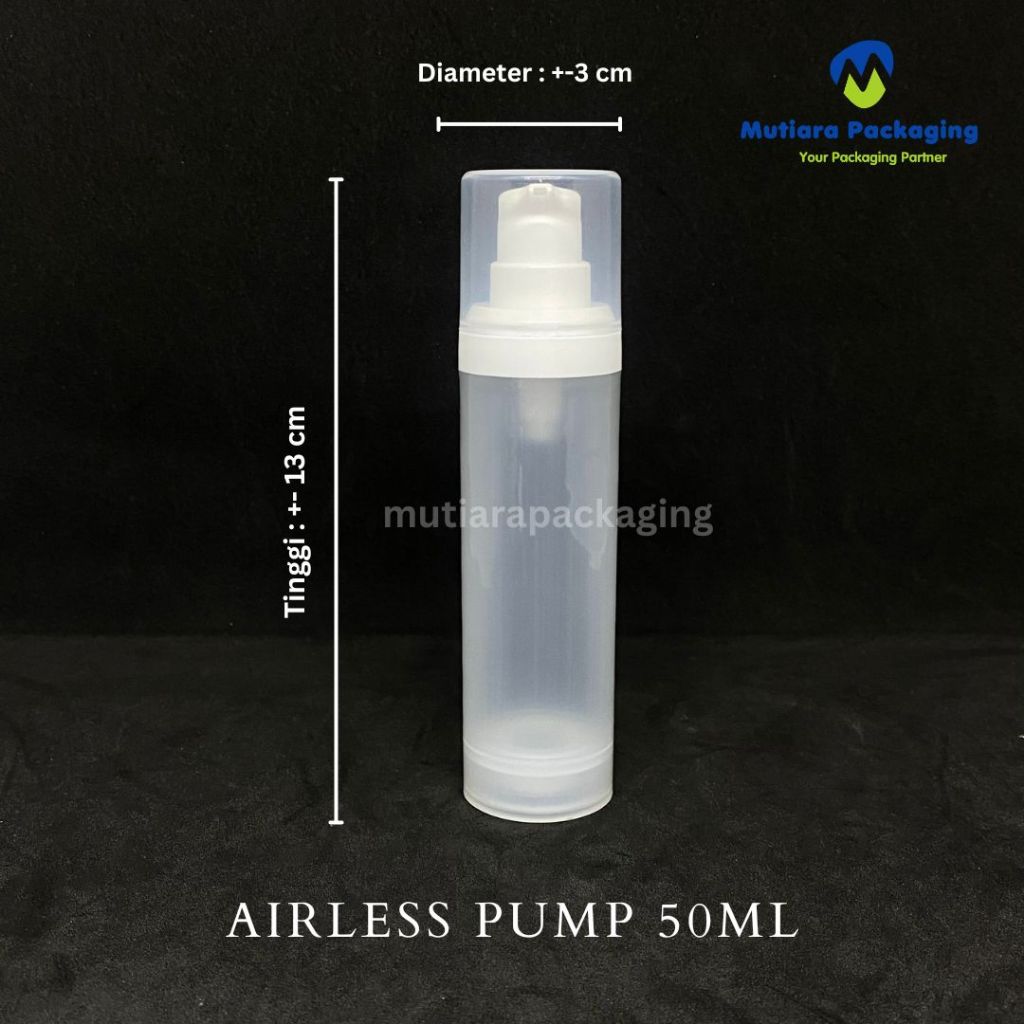 Airless Pump 50ml Bening / Kemasan Botol Plastik