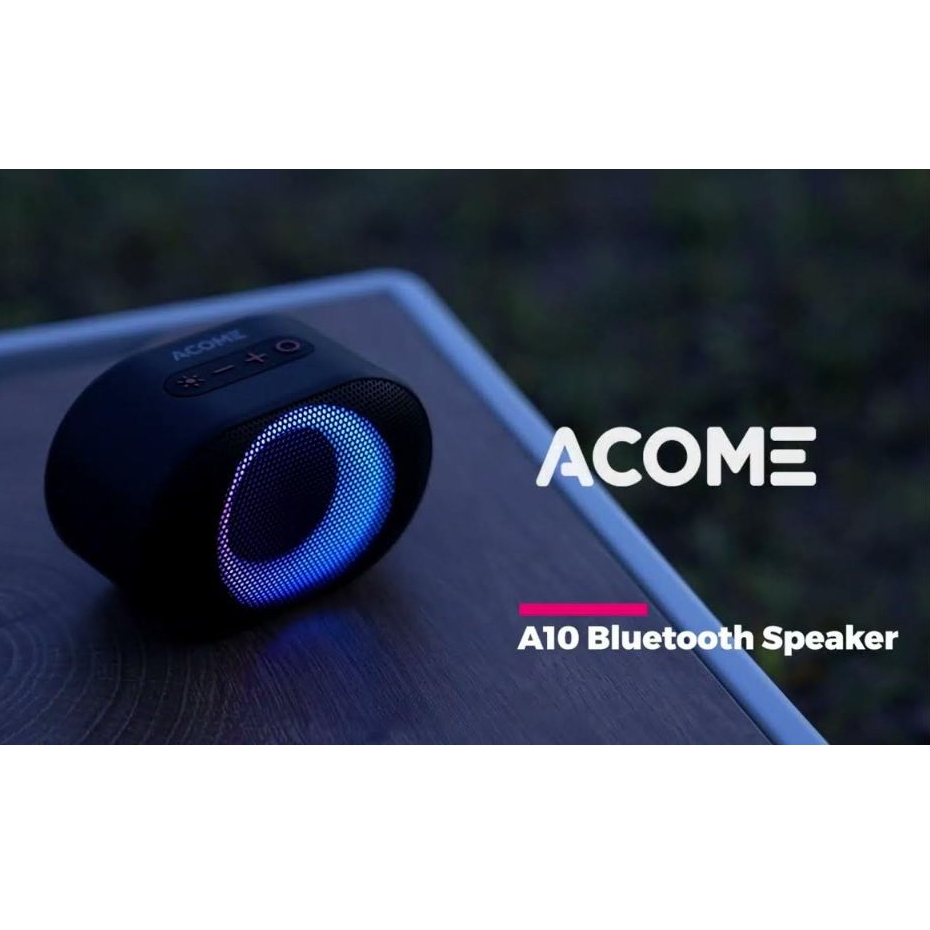 ACOME Speaker Bluetooth 5.0 10W IPX6 Waterproof RGB Light Rhyme Rave Party Garansi Resmi 1 thn A10 @g.watch99