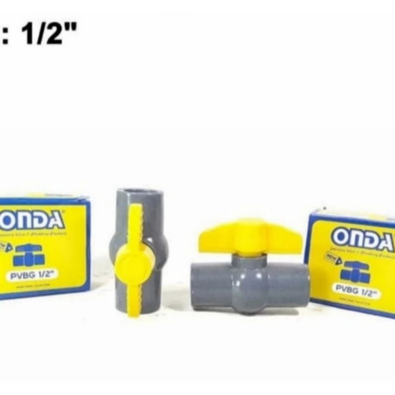 Stop Kran 1/2 Inch PVC/Ball Valve PVC Onda PVBG Tanpa Drat