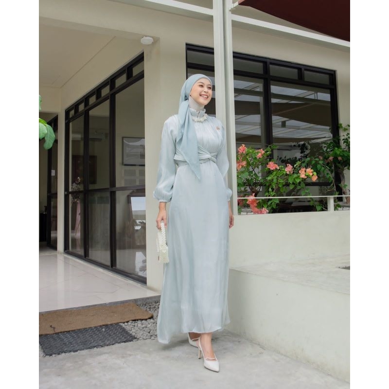 sienna dress | dress pesta | dress lebaran | ootd hijab style | korean style by Holla hijabs