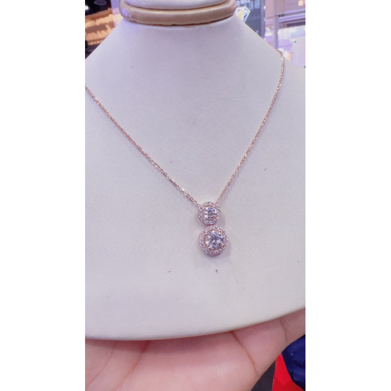 KALUNG SATU SET LIONTIN MODEL AMERO NEW ROSE GOLD EMAS ASLI 17k