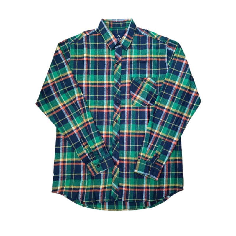 Anoali Kemeja Flanel Kotak Lengan Panjang Unisex Kode 3013