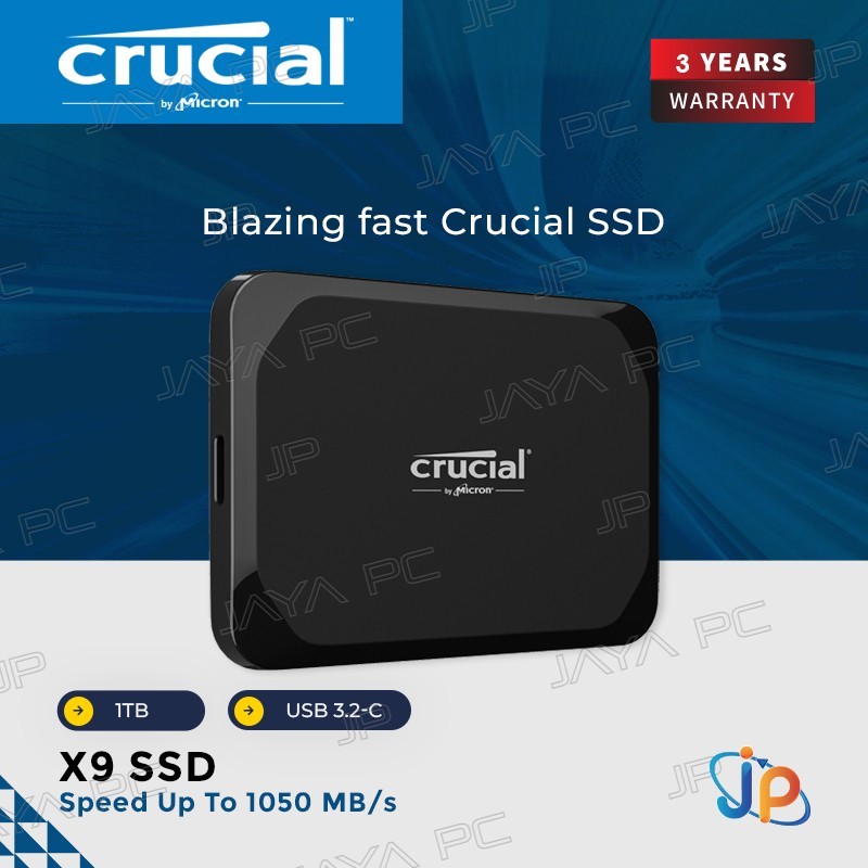 Micron Crucial X9 SSD External Portable 1TB - 1 TB USB 3.2 Type-C