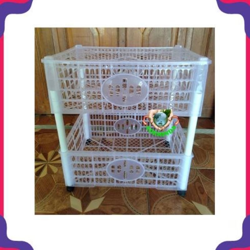 Rak 2 Susun, Rak Keranjang Plastik, Wadah Tempat Jajanan,Rak Plastik,Rak jualan