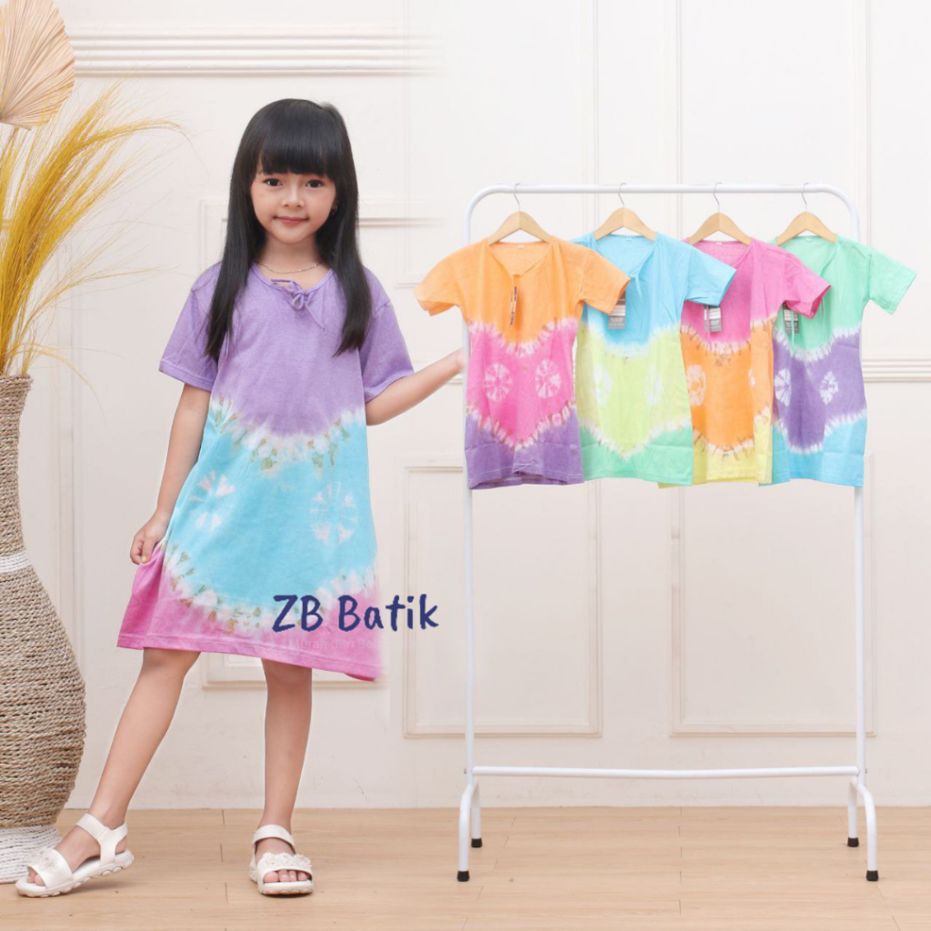 DASTER KAOS PELANGI ANAK PEREMPUAN USIA 1-10 TAHUN DRESS ANAK ANAK CEWEK