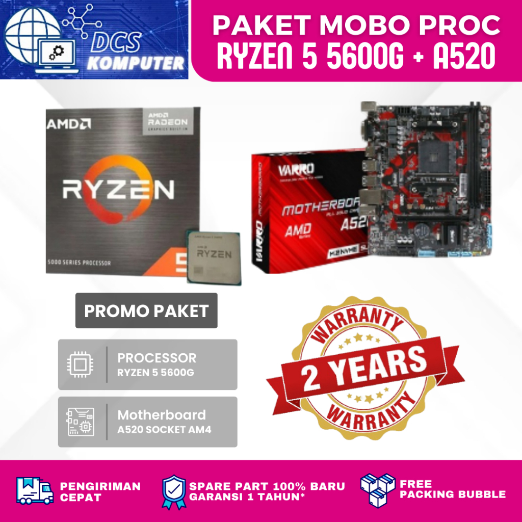 PAKET MOBO MOTHERBOARD VARRO A520 + RYZEN 5 5600G