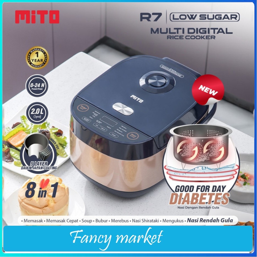 RICE COOKER MITO R7 GLOW/RICE COOKER LOW SUGAR MITO 2 Liter - 8 Fungsi