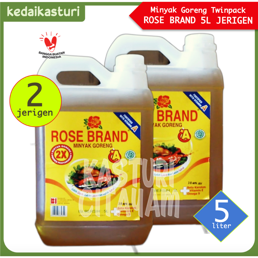 

Minyak Goreng Rose Brand 5 Liter x 2 Jerigen - Twinpack