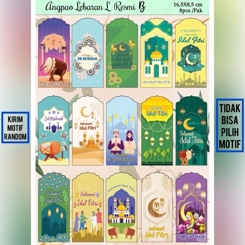 

Amplop Lebaran Idul Fitri Ukuran Kecil Medium Besar