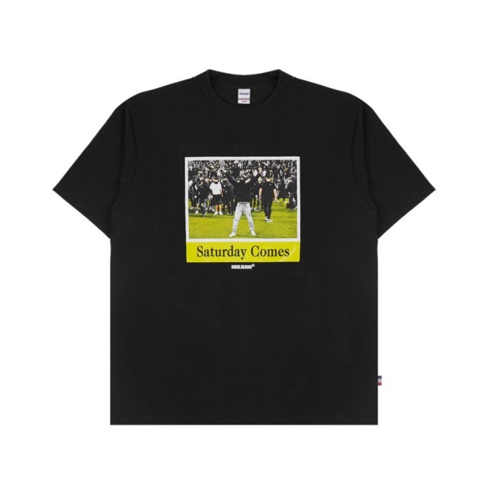 Hooligans T-Shirt Slim Fit Unisex Saturday Comes Black