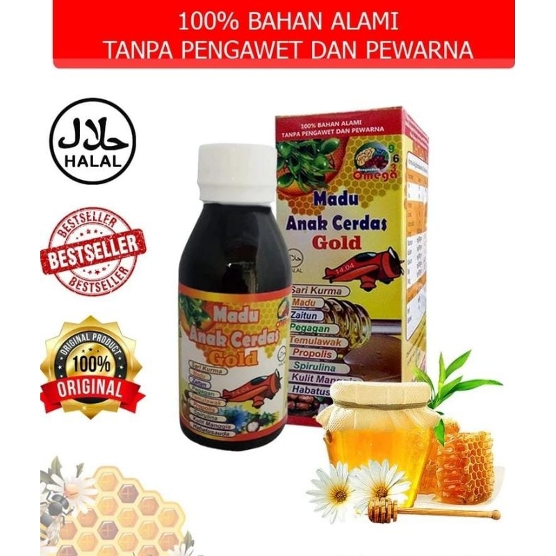 

MADU ANAK CERDAS GOLD OMEGA 100% BAHAN ALAMI TANPA PENGAWET DAN PEWARNA 175 ML