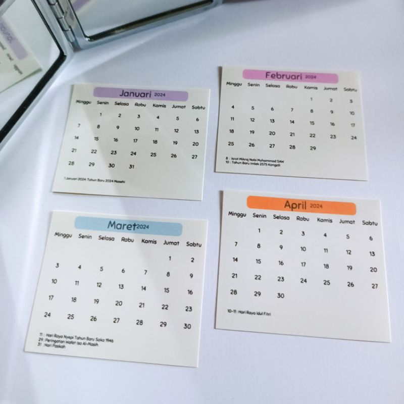 

MINI KALENDER BULLET JOURNAL 2024 / KALENDER JOURNAL AESTHETIC / KALENDER STIKER