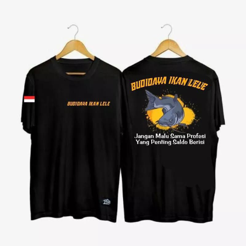 KAOS BUDIDAYA IKAN LELE PETERNAK IKAN LELE MOTIF KUNING KUNYIT