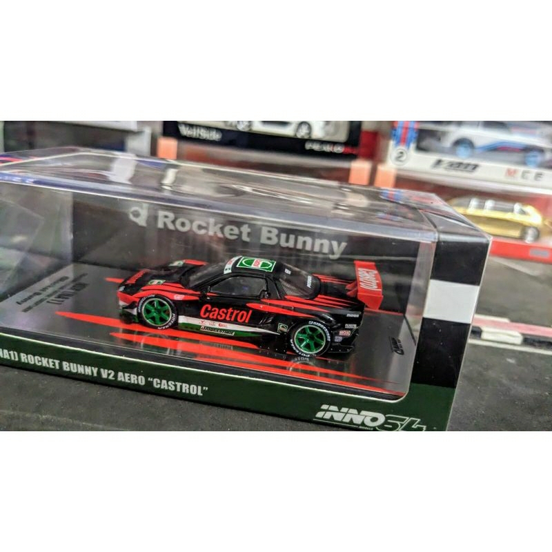 Diecast Inno64 Honda NSX NA1 Shell Pandem Rocket Bunny V2 Aero Castrol Livery Segel