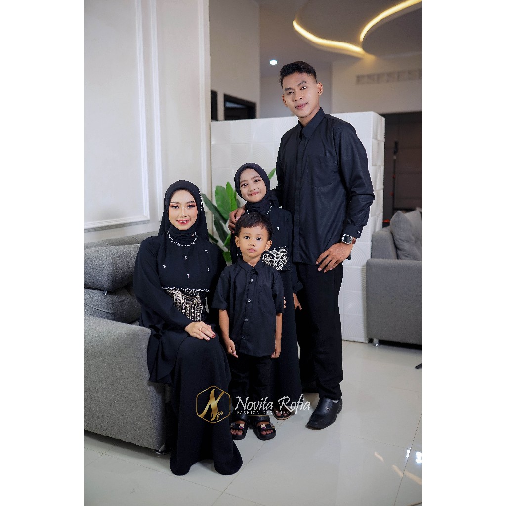 Novitarofia x Abaya Nirmala Dress Gamis Panjang Wanita Muslim Lebaran Motif Brukat Kualitas Butik