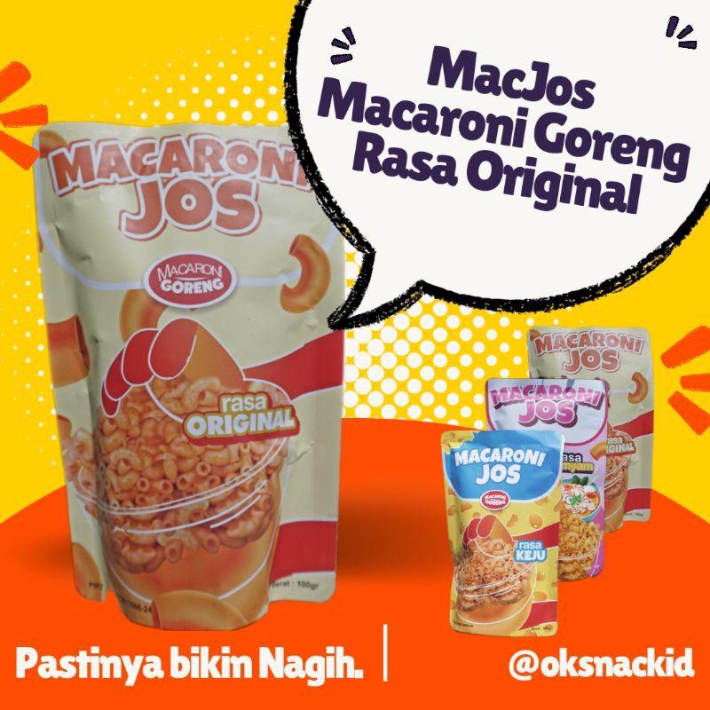 

OK Snack Id | Macaroni Jos Goreng Rasa Keju, Original, Tomyam