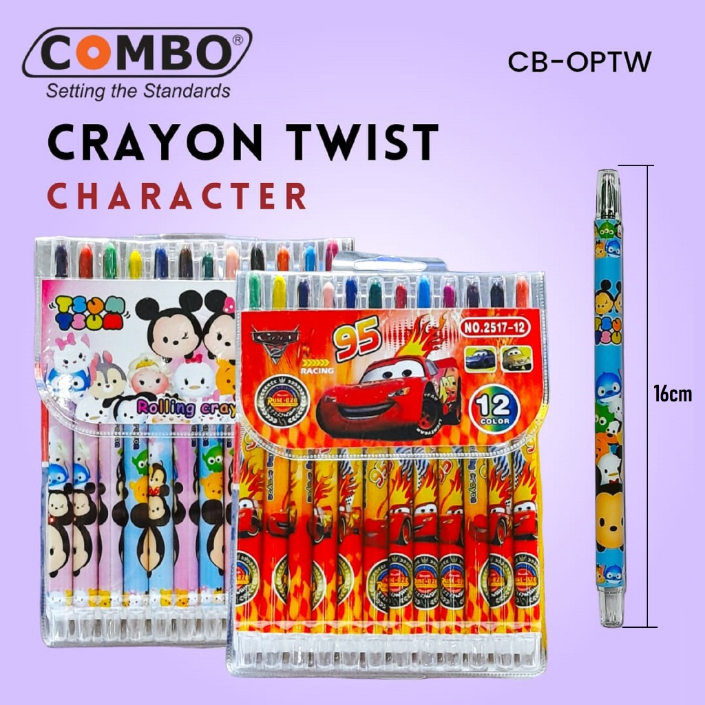 

Crayon Twist 12 Colour / Krayon Putar 12 Warna / Oil Pastel Twistable
