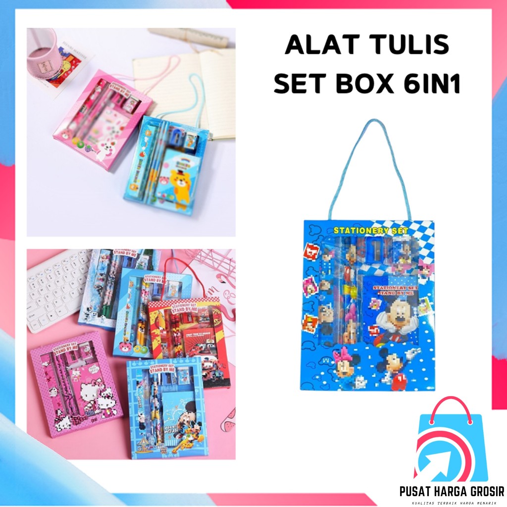 

PHG - Alat Tulis Set 6IN1 Stationery Set Lucu Karakter Set Perlengkapan Alat Tulis Sekolah Anak-Anak TK Murah t