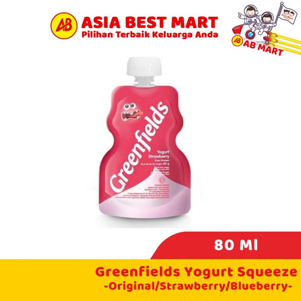 

Greenfields Yogurt Squeeze Strawberry Original Blueberry 80 Ml Susu Fermentasi (Gosend/Grab)