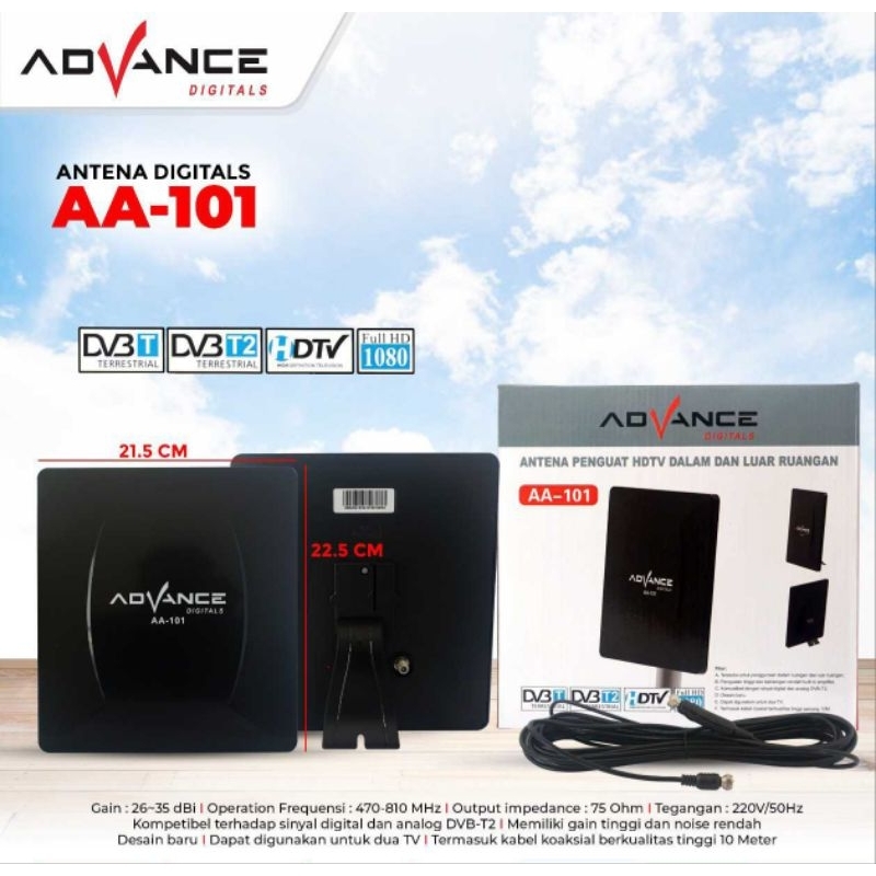 Advance Antena TV Digital Analog AA-101 Indoor Outdoor/Antena Digital Advance AA 101
