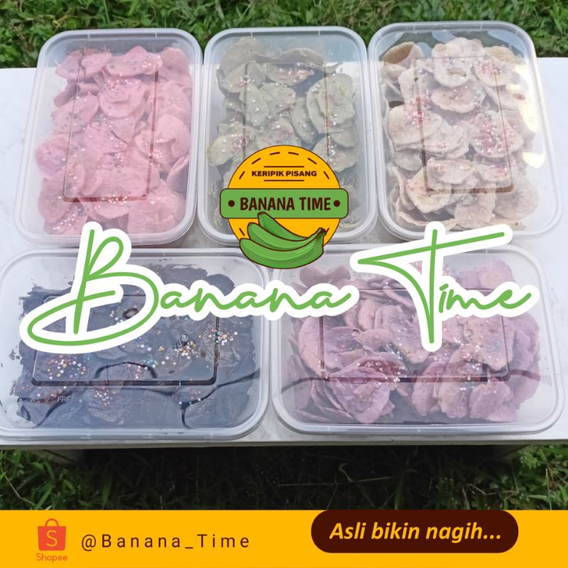 

Banana Time Keripik Pisang Lumer Kemasan thinwall 650ml (netto 200 gram), Keripik Pisang Melted Aneka Rasa