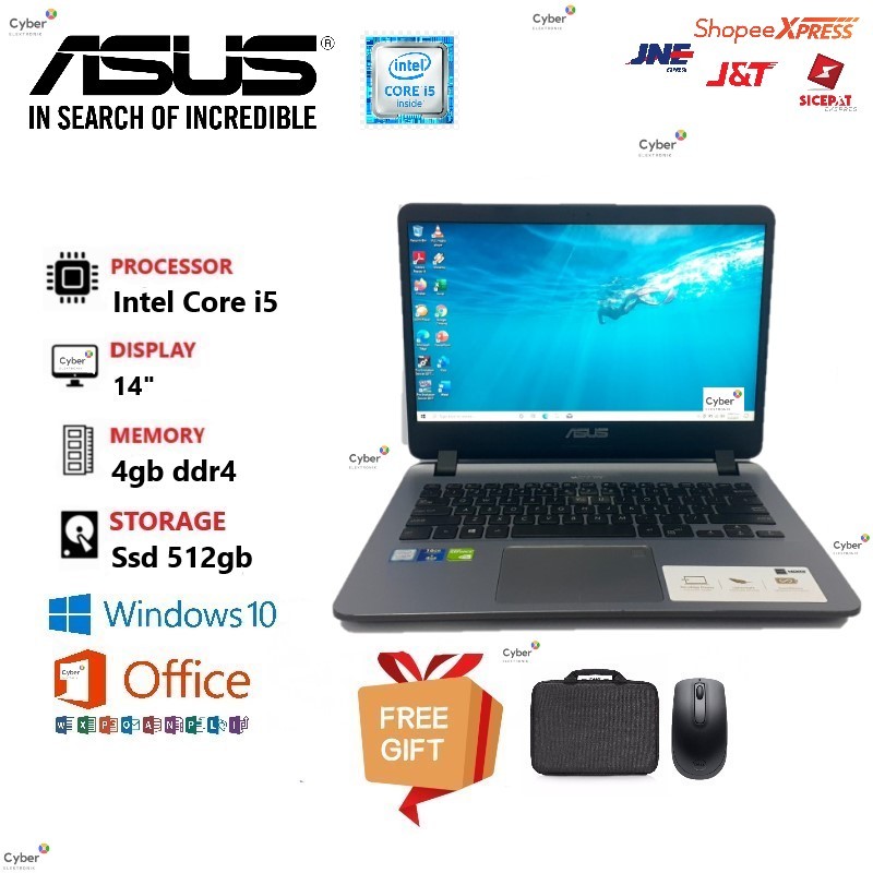 LAPTOP ASUS VIVOBOOK A407UF CORE I5-8250U RAM 8GB SSD 512GB