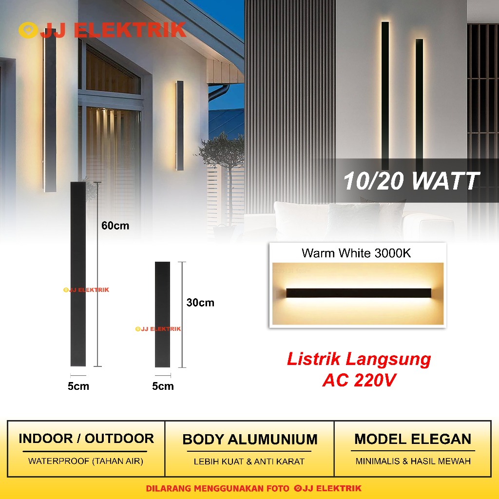 Lampu Hias Dinding Outdoor Indoor LED Waterproof Panjang Linear