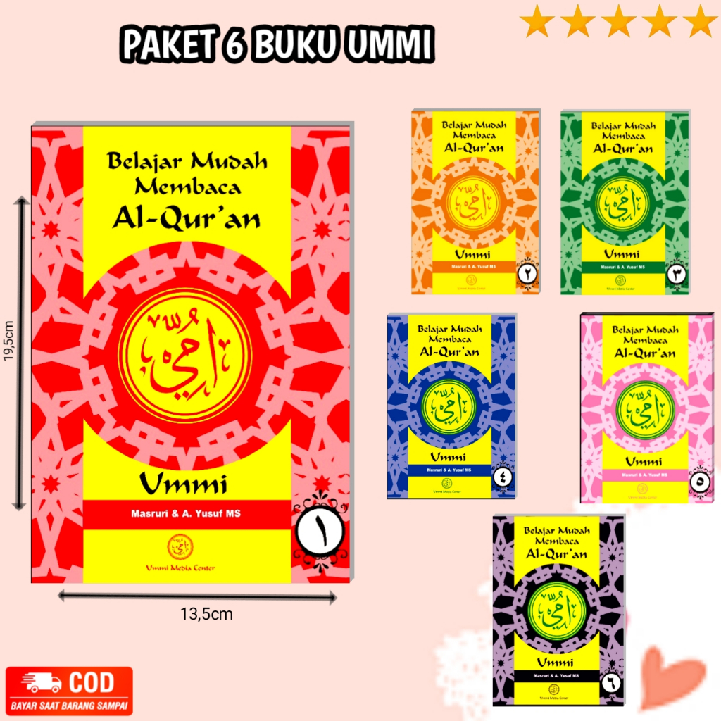 Paket 6 Buku Metode Ummi Lengkap - Jilid 1-6 Belajar Membaca Al-Qur'an / M N