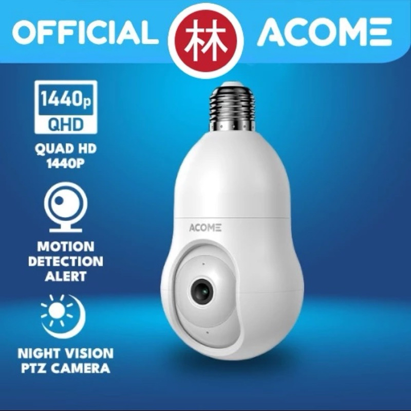 Acome APC8S Smart IP WiFi Camera CCTV 3MP 1440P Kamera Bohlam E27 - Acome APC8S