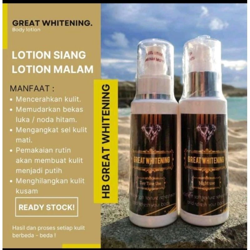 HB GREAT WHITENING SUPER AMPUH MEMUTIHKAN KULIT BADAN 100% Original