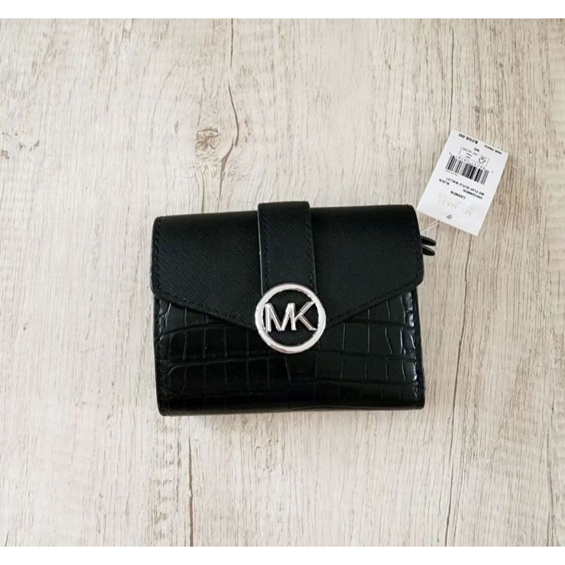 new dompet MK Carmen black quilted original authentic wallet