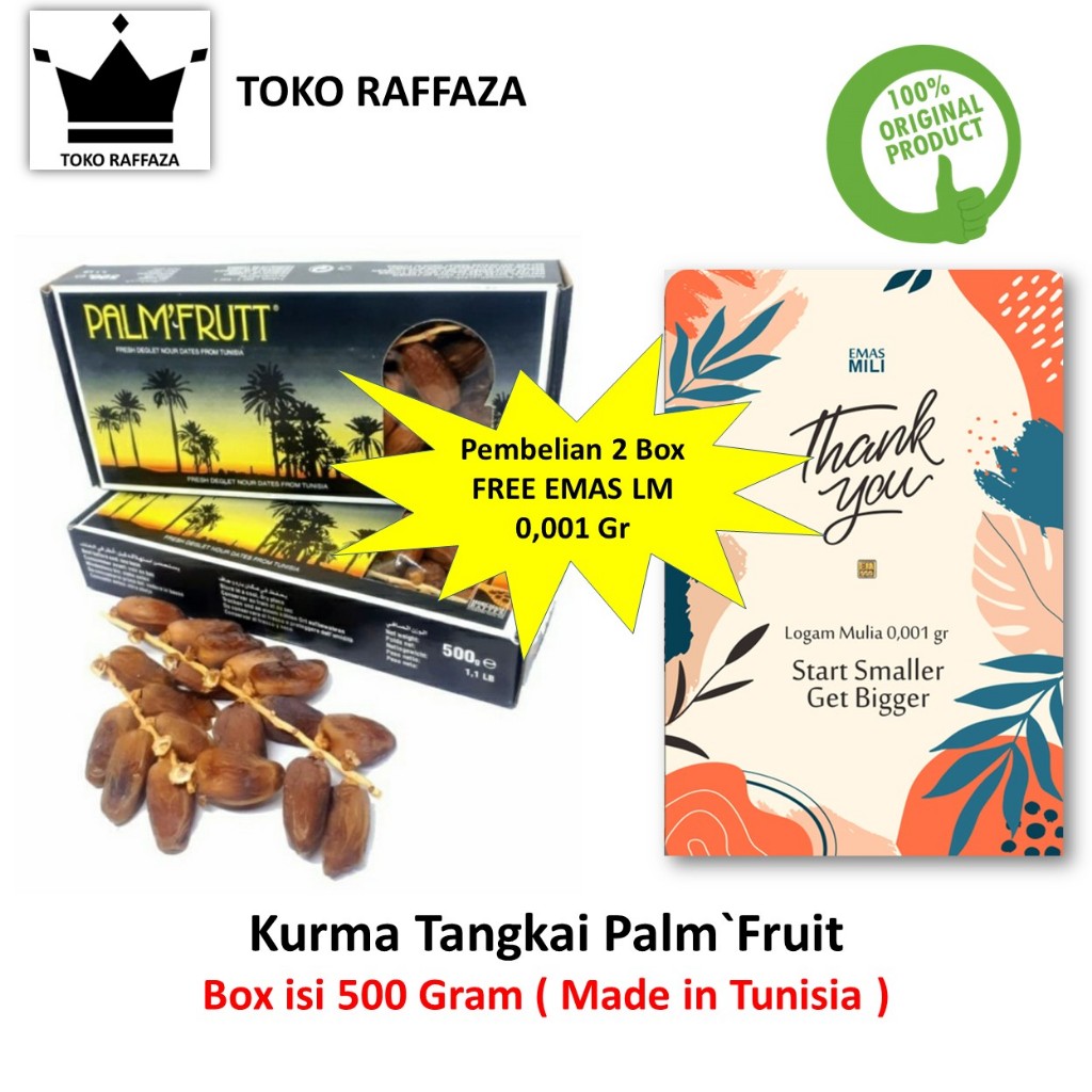 

Kurma Palm Fruit 500 Gram Tangkai Impor Tunisia