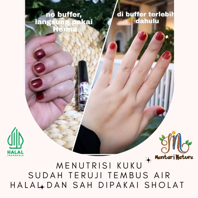 Nail Henna Mentari Nature/ Henna Maroon / Inai maroon / kutek Maroon / kutex halal / Henna kuku / He