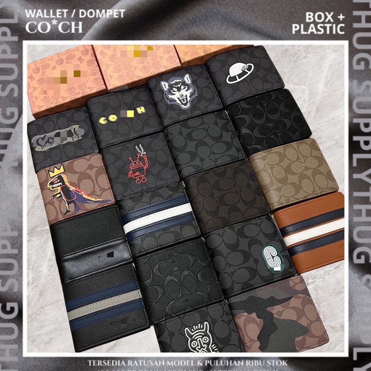 66 HARGA GROSIR COACH WALLET MENS DOMPET PENDEK PRIA WOLF CAMO ARMY EMBOSS PACMAN STRIPE DINO REXY G