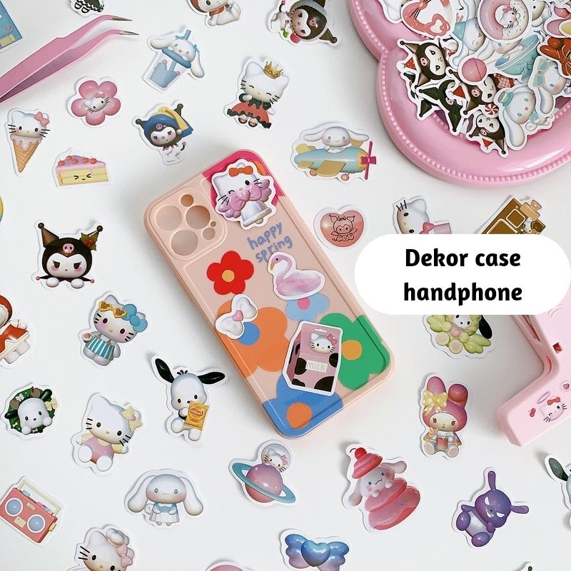 

100pcs Sticker 3D Sanrio Kuromi Lucu Stiker Dekor Botol HP Tahan Air