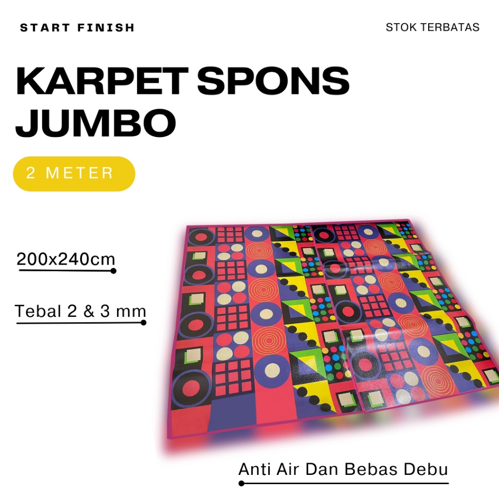 ART U15U KARPET SPONS JUMBO 2 METER Ukuran 2x24cm Tebal 3mm  Karpet Motif Spon Karakter  Tikar Lanta