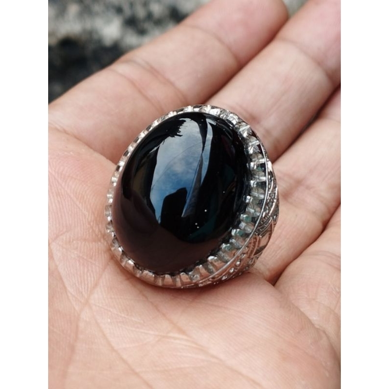 cincin batu akik kecubung wulung original