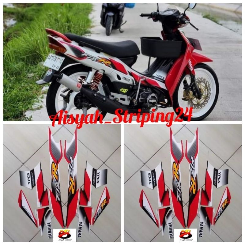 STIKER STRIPING & LIS BODY F1ZR FIZR TAHUN 2001 2002 PUTIH-MERAH