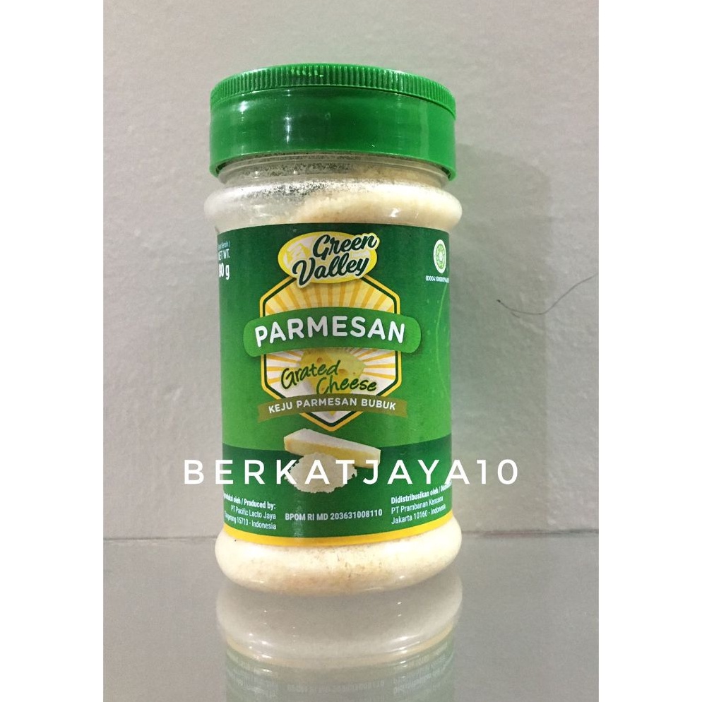 

Special Edition Keju PARMESAN Bubuk Green Valley USA Bubuk keju Grated Cheese 8 Gram Halal HR