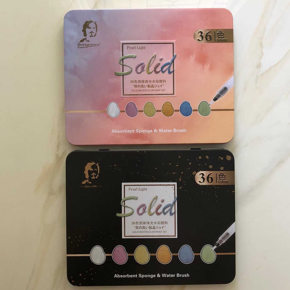 

Promo giorgione pearl light 36 warna solid waetr colour cake tin case 38