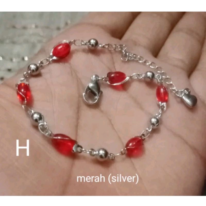 gelang perhiasan permata merah