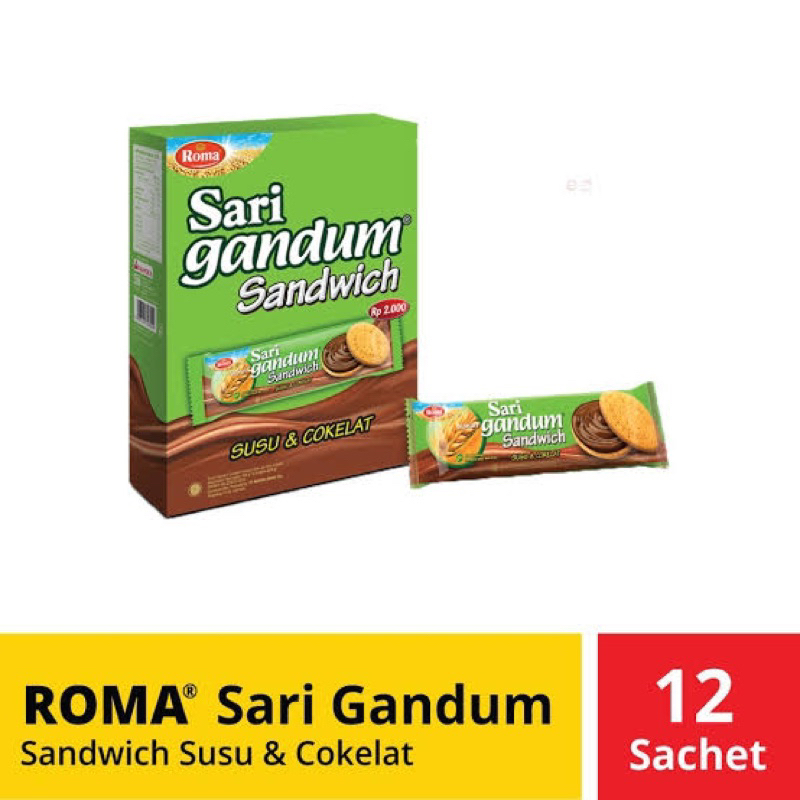 

Sari gandum Original & Coklat isi 10&12-Roma sari gandum cream coklat - sandwich gandum snack ulang tahun snack anak murah terlaris jajan murah